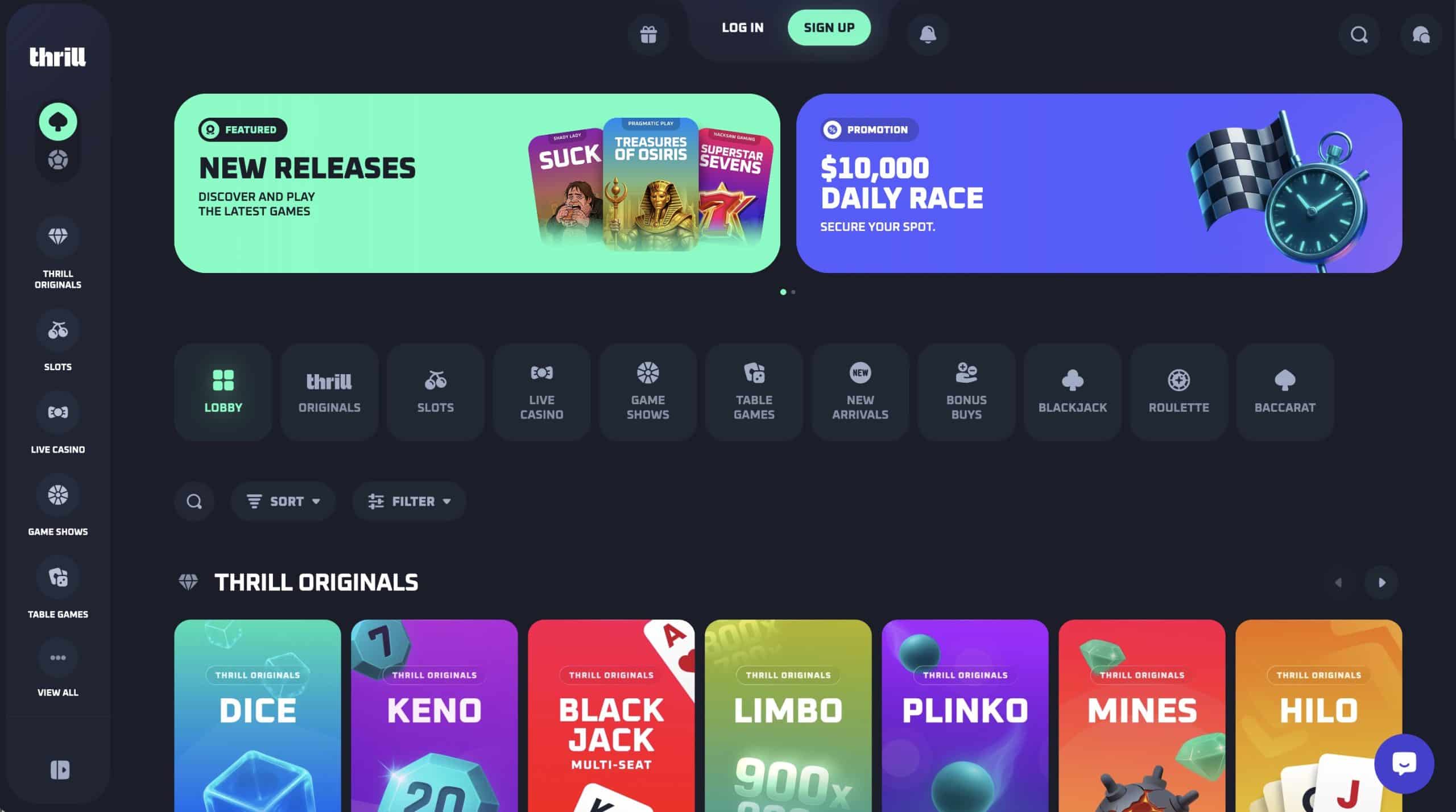 Thrill USDT Casino Site